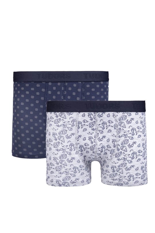 Erkek 2'li Pamuk Likralı Esnek Kumaş Boxer