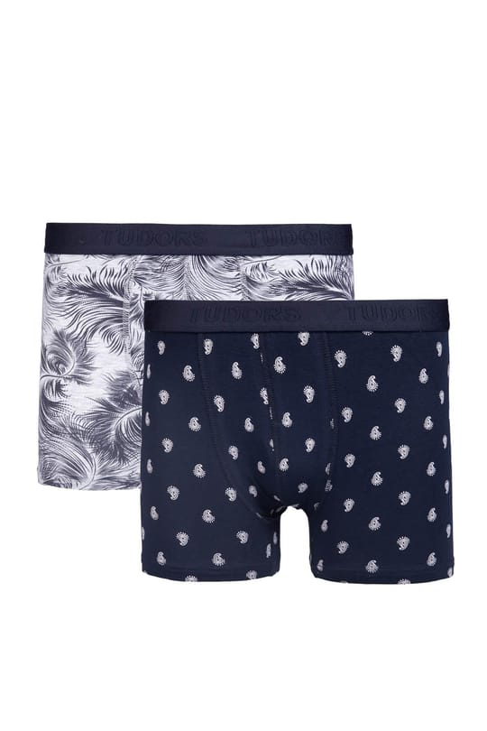 Erkek 2'li Pamuk Likralı Esnek Kumaş Boxer