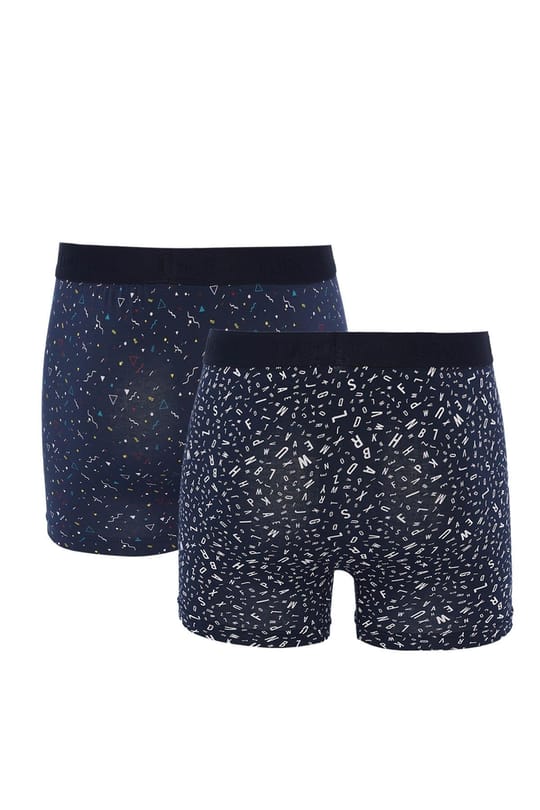Erkek 2li Pamuk Likralı Premium Seri Esnek Kumaş Boxer