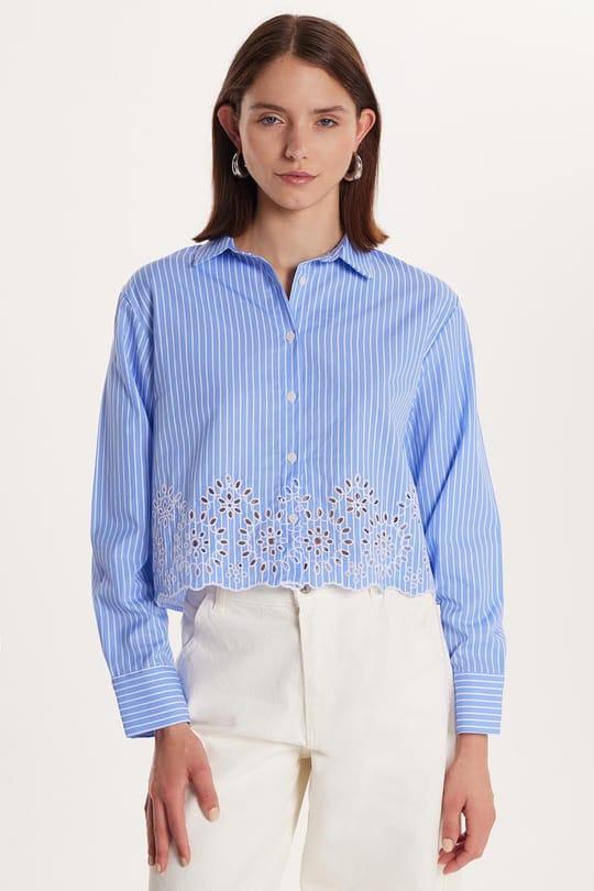 Kadın Slim Fit Dar Kesim Desenli Uzun Kollu Klasik Yaka Gömlek