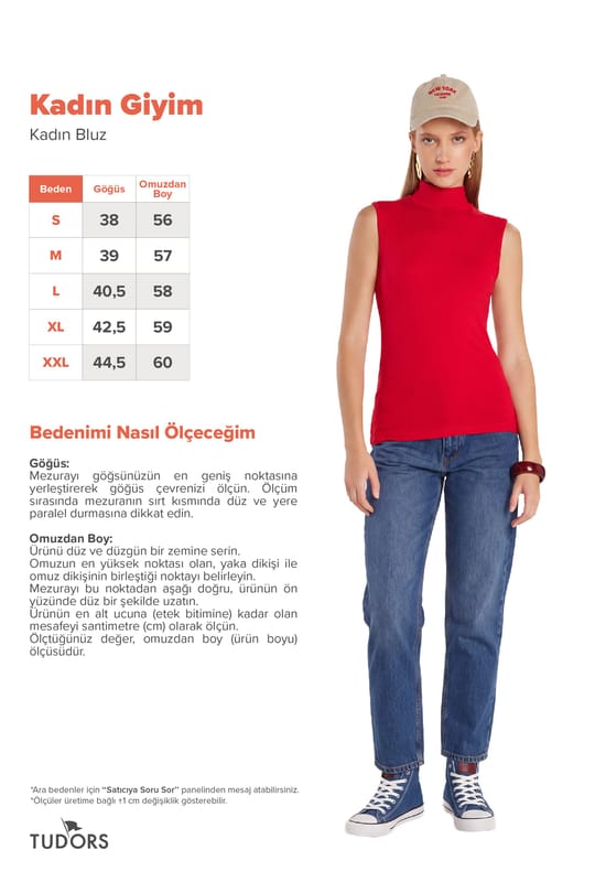 Kadın Regular Fit Klasik Kesim Viskon Kumaş Balıkçı Yaka Sıfır Kol Kırmızı Bluz