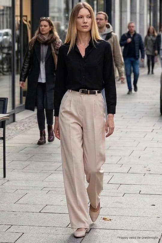 Kadın Slim Fit Dar Kesim Uzun Kollu Pamuklu Vücuda Oturan Dokulu Siyah Basic Gömlek