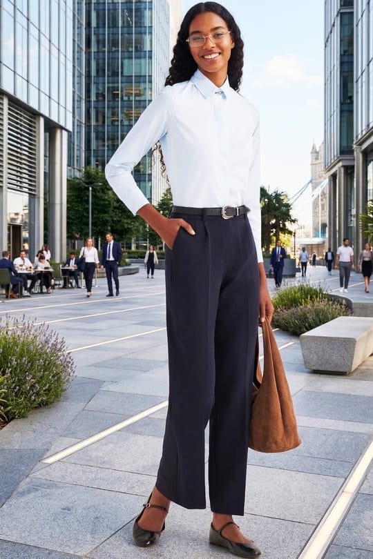 Kadın Slim Fit Dar Kesim Vucüda Oturan Uzun Kollu Gizli Düğme Detaylı Mavi Basic Gömlek