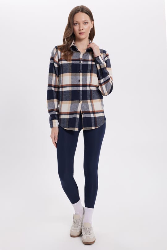 Kadın Oversize Geniş Kesim Oduncu Ekose Gömlek