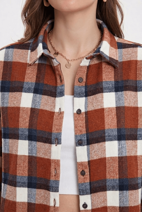 Kadın Oversize Geniş Kesim Oduncu Ekose Gömlek
