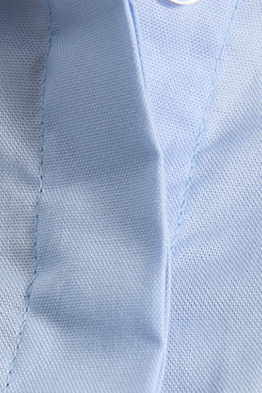 Kadın Slim Fit Dar Kesim %100 Pamuk Spor Yaka Gizli Pat Uzun Kollu Düz Oxford Leke Tutmaz Mavi Gömlek