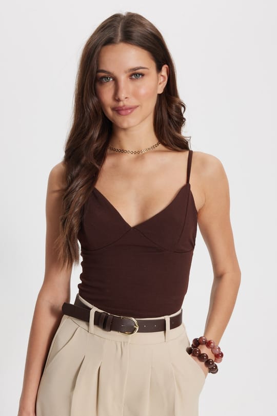 KADIN  ASKILI CROP ARM-1633  BLUZ