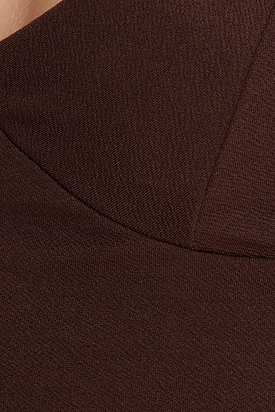 Kadın Slim Fit Dar Kesim V Yaka Askılı Kahverengi Bluz