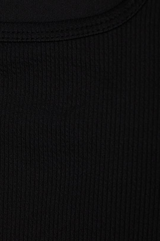 Kadın Slim Fit Dar Kesim Kalın Askılı Kare Yaka Siyah Atlet Bluz