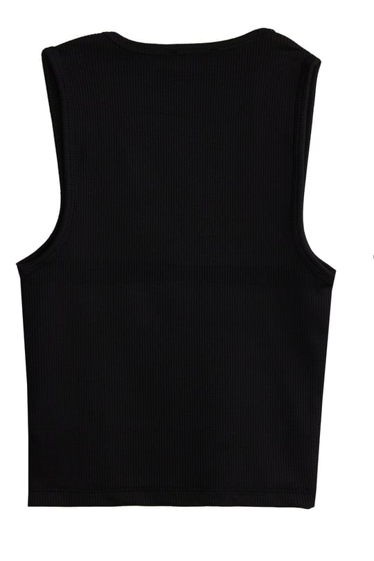 Kadın Slim Fit Dar Kesim Kalın Askılı Kare Yaka Siyah Atlet Bluz