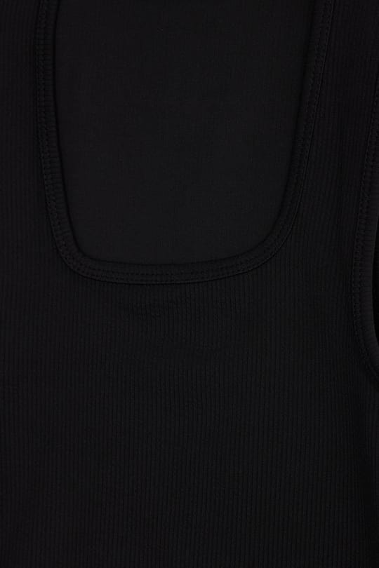 Kadın Slim Fit Dar Kesim Kalın Askılı Kare Yaka Siyah Atlet Bluz