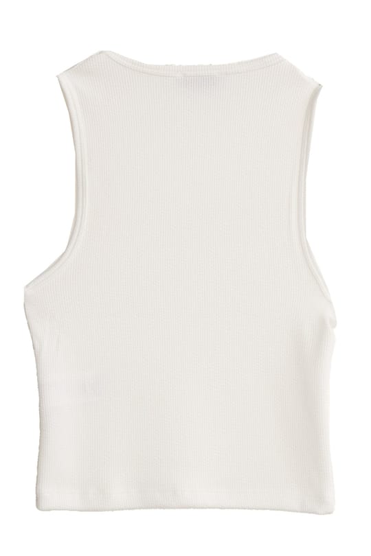 Kadın Slim Fit Dar Kesim Kalın Askılı Kare Yaka Ekru Atlet Bluz
