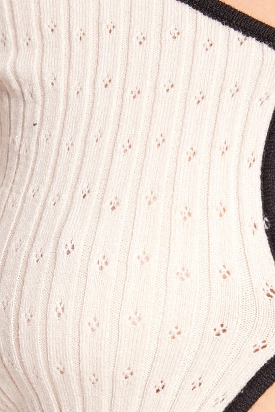 Kadın Slim Fit Dar Kesim Uzun Kollu U Yaka Bağlama Detaylı Bej Hırka