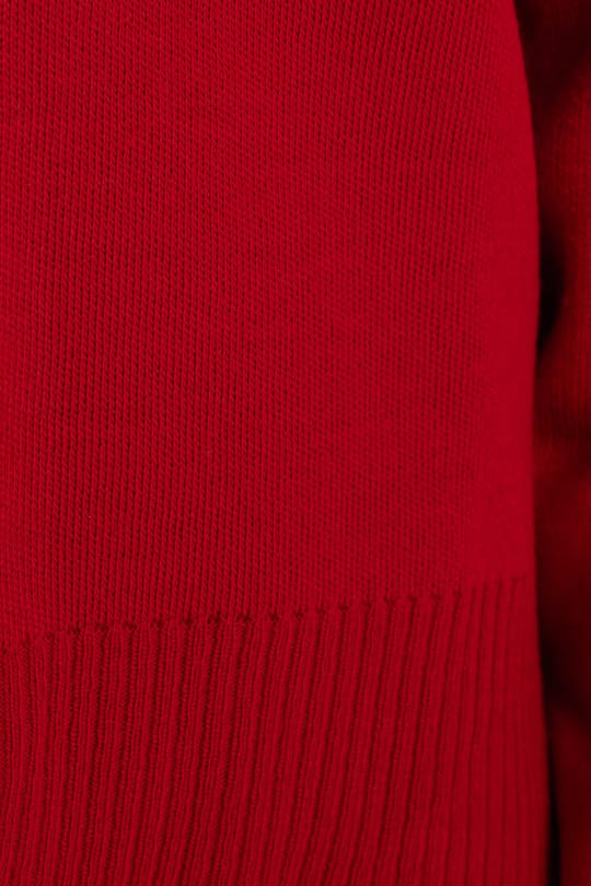 Kadın Oversize Geniş Kesim Bisiklet Yaka Kırmızı Kazak