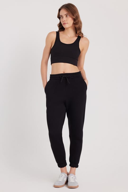 Kadın Slim Fit Dar Kesim Bisiklet Yaka Kalın Askılı Esnek Siyah Spor Atlet