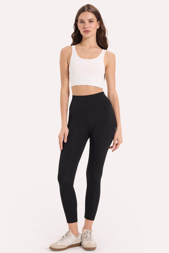 Kadın Slim Fit Dar Kesim Bisiklet Yaka Kalın Askılı Esnek Ekru Spor Atlet