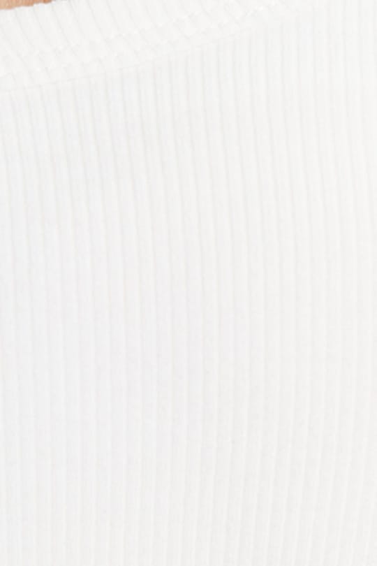 Kadın Slim Fit Dar Kesim Pamuklu Fitilli Kalın Askılı Ekru Crop Atlet