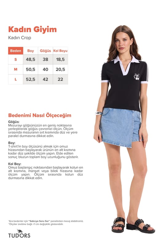Kadın Slim Fit Dar Kesim Kısa Kollu Baskılı Omzu Şeritli V Yaka Siyah Tişört Body