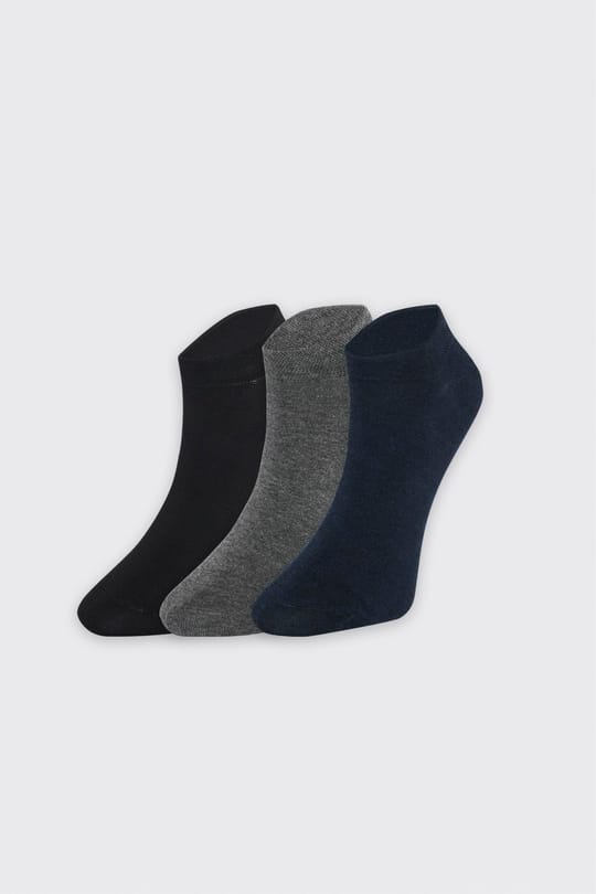 3'lü Düz Kısa Erkek Çorap