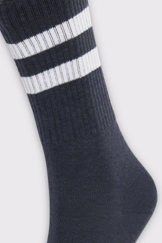 Unisex Çizgili Kolej Füme Tenis Çorabı
