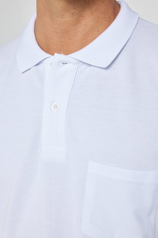 Erkek Regular Fit Klasik Kesim %100 Pamuk Düz Pike Beyaz Polo Yaka Tişört