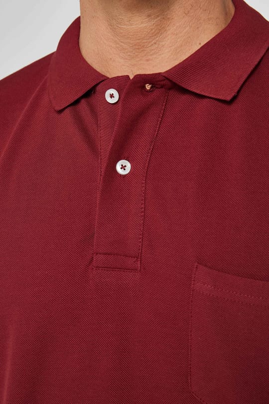 Erkek Regular Fit Klasik Kesim %100 Pamuk Düz Pike Bordo Polo Yaka Tişört