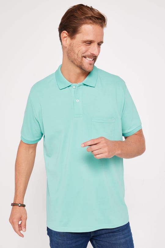 Erkek Regular Fit Klasik Kesim %100 Pamuk Düz Pike Mint Polo Yaka Tişört