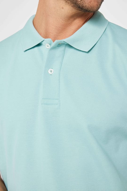 Erkek Regular Fit Klasik Kesim %100 Pamuk Düz Pike Yeşil Polo Yaka Tişört