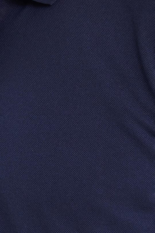 Erkek Regular Fit Klasik Kesim Pamuklu Yumuşak Dokulu Serin Tutan Kumaş Düz Lacivert Polo Yaka Tişört