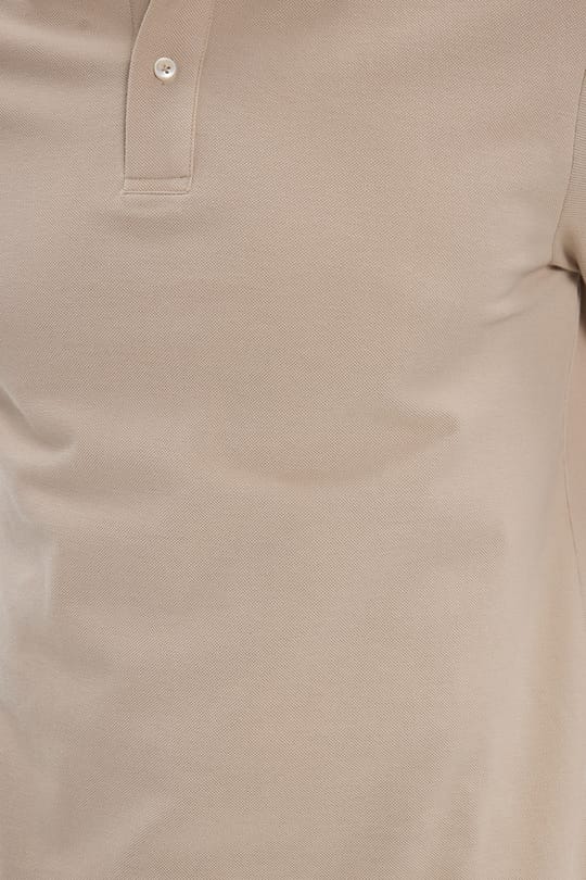 Erkek Regular Fit Rahat Kesim %100 Pamuk Düz Pike Bej Polo Yaka Tişört