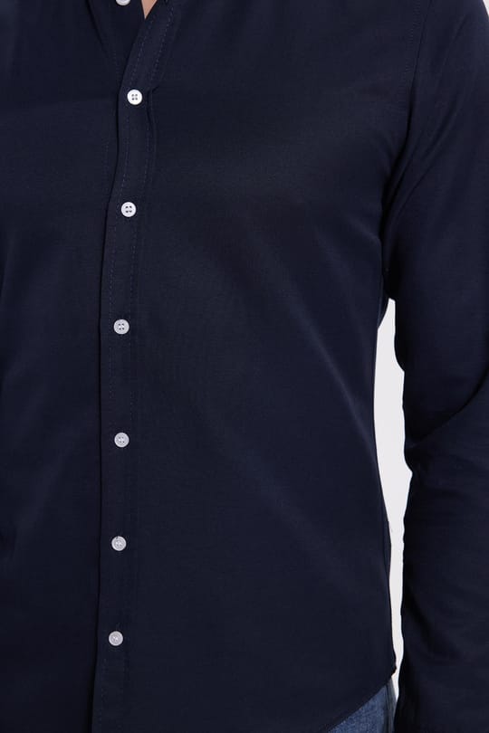 Slim Fit Uzun Kollu Düğmeli Yaka Pamuklu Kolay Ütü Düz Erkek Gömlek