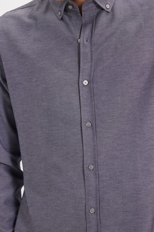 Slim Fit Uzun Kollu Düğmeli Yaka Pamuklu Kolay Ütü Düz Erkek Gömlek