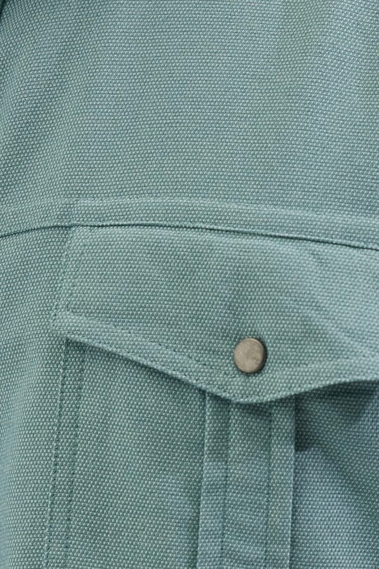 Slim Fit Uzun Kollu Spor Yaka Yıkamalı Çift Cepli Armürlü Denim Kot Mint Erkek Gömlek