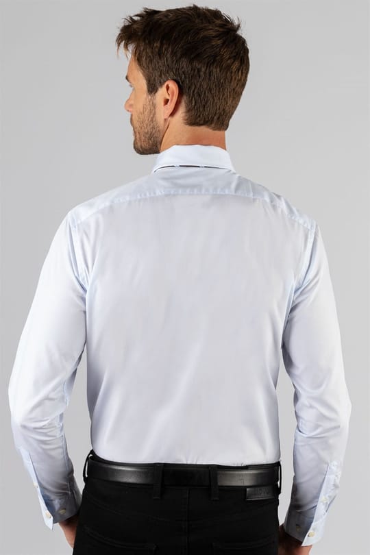 Slim Fit Uzun Kollu Premium Seri %100 Cotton Erkek Mavi Gömlek