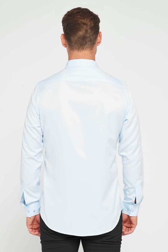 Slim Fit Kolay Ütü Teri Emen Nefes Alan Doku Kravatlık Dört Mevsim  Erkek Gömlek