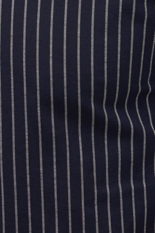 Slim Fit Uzun Kollu Düğmeli Yaka Pamuklu Kolay Ütü Çizgili Erkek Gömlek