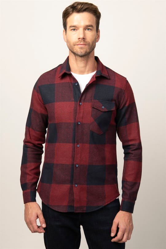 Slim Fit Uzun Kollu Kışlık Oduncu Ekoseli Erkek Gömlek