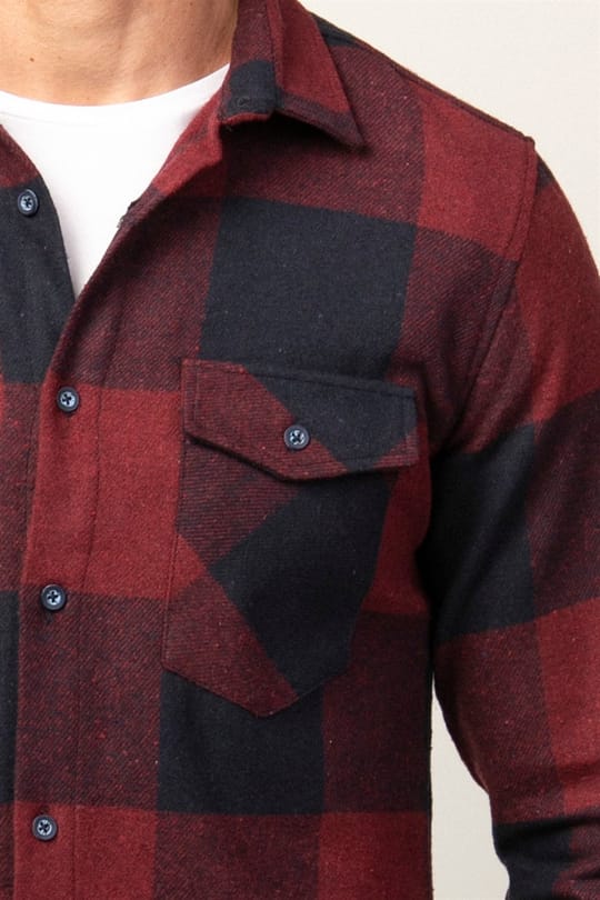 Slim Fit Uzun Kollu Kışlık Oduncu Ekoseli Erkek Gömlek