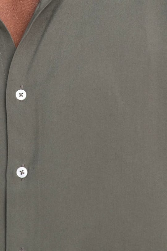 Slim Fit Uzun Kollu Dar Kesim Dökümlü Viskon Şık Erkek Yeşil Gömlek