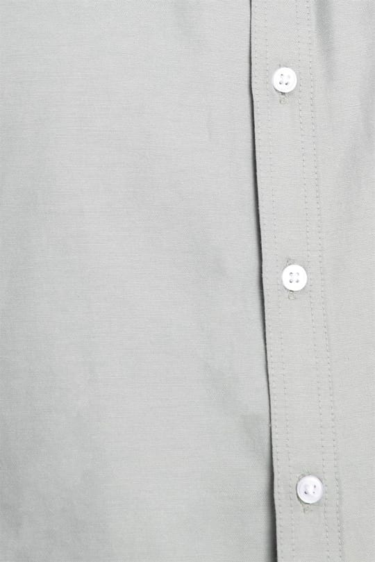 Erkek Slim Fit Dar Kesim Kısa Kollu Pamuklu Oxford Doku Kolay Ütülenebilir Yeşil Düğmeli Yaka Gömlek