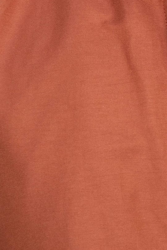 Erkek Slim Fit Dar Kesim Kısa Kollu Pamuklu Oxford Doku Tarçın Renk Düğmeli Yaka Gömlek