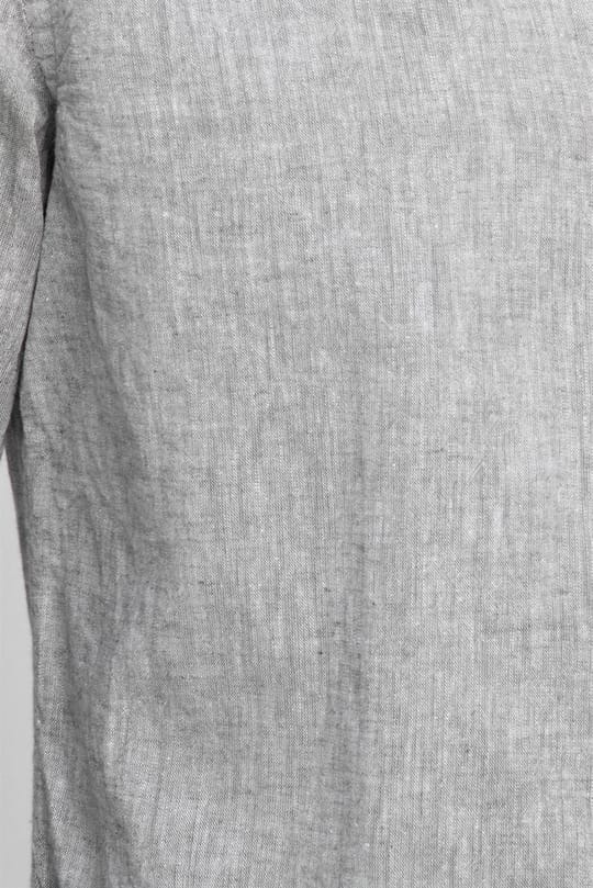 Erkek Slim Fit Dar Kesim Uzun Kollu Keten Premium Seri Düğmeli Yaka Spor Haki Gömlek