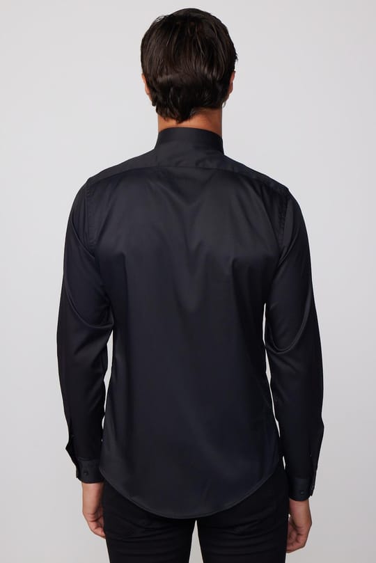 Slim Fit Uzun Kollu Likralı Düz Stretch Erkek Gömlek