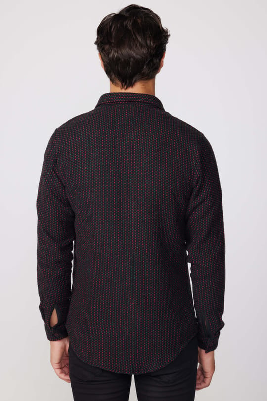 Erkek Slim Fit Dar Kesim Uzun Kollu Çizgili Çift Cepli Kışlık Oduncu Gömlek