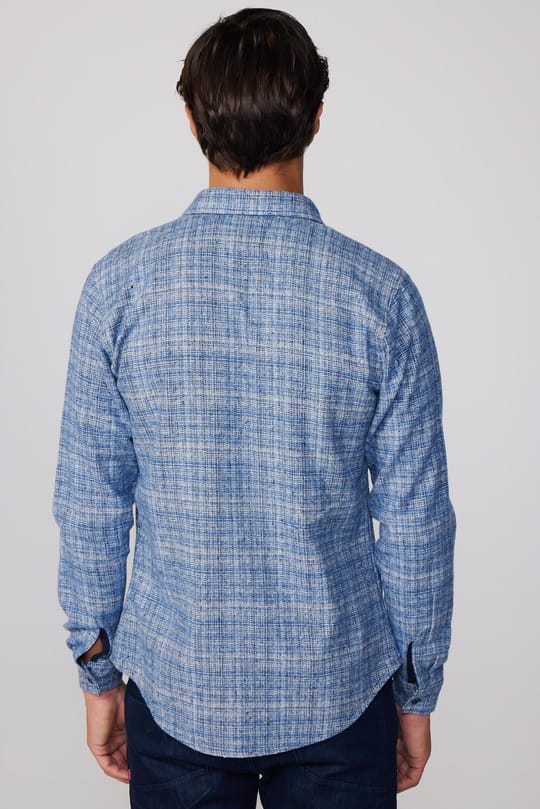 Erkek Slim Fit Dar Kesim Uzun Kollu Desenli Çift Cepli Kışlık Oduncu Gömlek