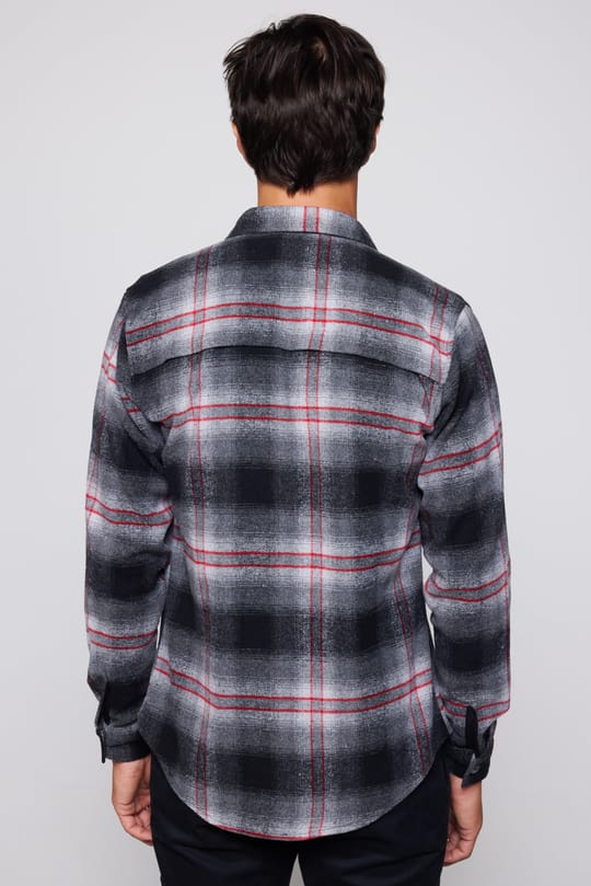 Erkek Slim Fit Dar Kesim Uzun Kollu Kareli Çift Cepli Kışlık Oduncu Gömlek