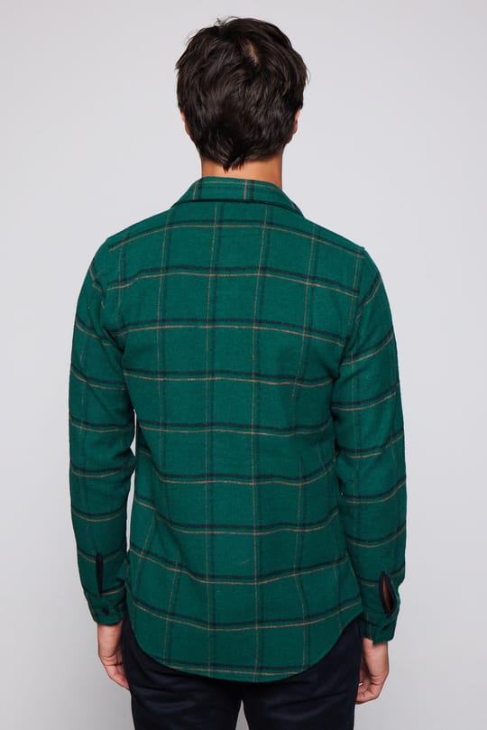 Erkek Slim Fit Dar Kesim Uzun Kollu Kareli Kışlık Oduncu Gömlek
