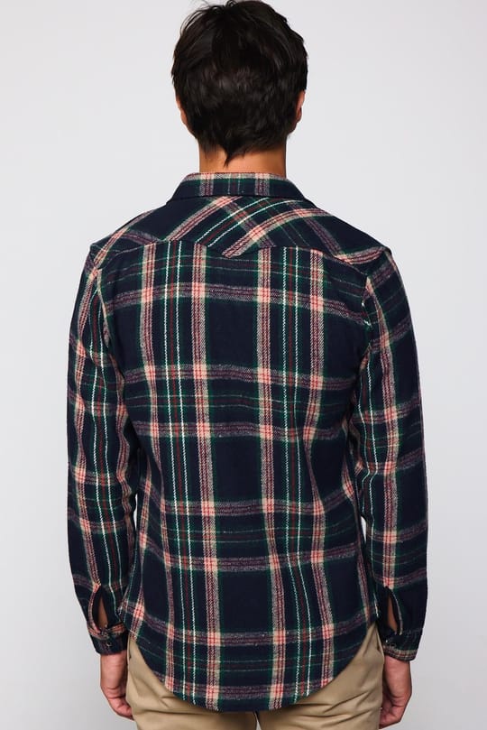 Erkek Slim Fit Dar Kesim Uzun Kollu Kareli Tek Cepli Kışlık Oduncu Gömlek