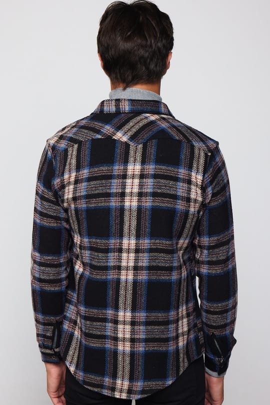 Erkek Slim Fit Dar Kesim Uzun Kollu Kareli Tek Cepli Kışlık Oduncu Gömlek