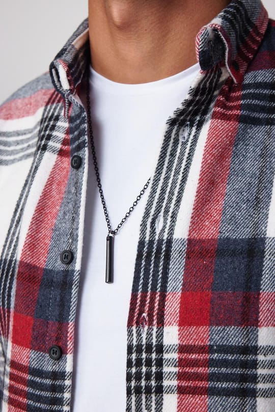 Erkek Slim Fit Dar Kesim Uzun Kollu Pamuklu Kareli Kışlık Oduncu Düğmeli Yaka Gömlek